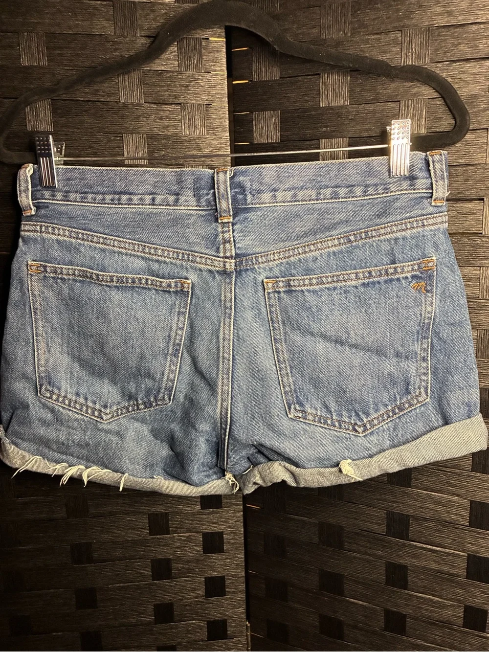 Madewell Brynn Long Shorts Light Blue Rolled-Hem Denim Shorts